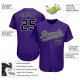 Women's Custom Purple Black-Gray Authentic Baseball Jersey
